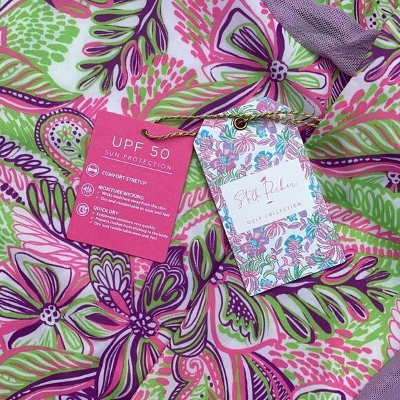 STELLA PARKET NWT GOLF COLLECTION LILAC RASH GUARD TOP QUICK DRY UPF 50 1/4 ZIP - Picture 8 of 8